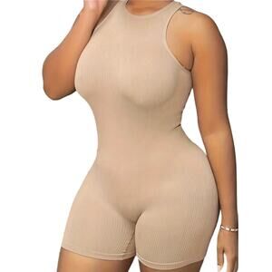Athleisure Athletic Loungewear Chic Sleeveless Bodycon Romper